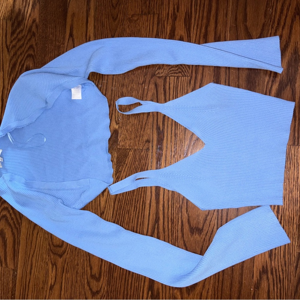 Love Tree Light Blue Knit Ensemble